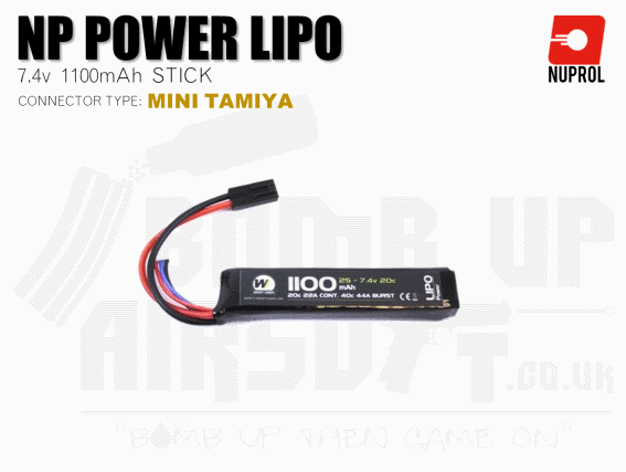 Nuprol NP Power LiPo Battery 1100mah 7.4v 20c Stick (8050) - Tamiya