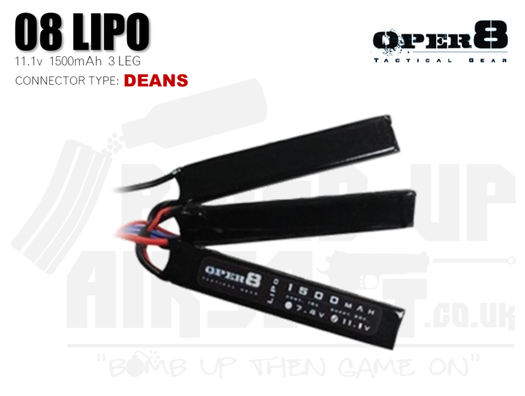 Oper8 11.1v 1500MAH LiPo Crane - Deans