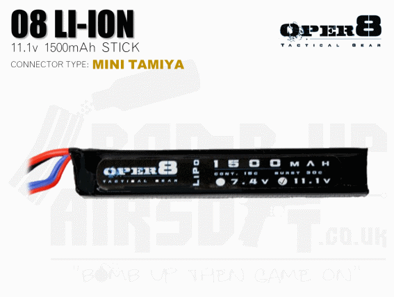 Oper8 11.1v 1500mah Stick Style Li-Po Battery - Tamiya