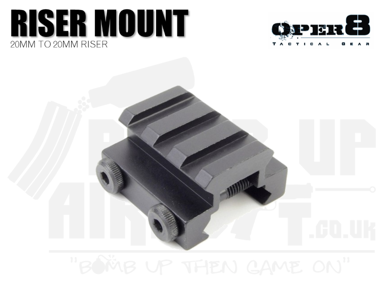 Oper8 20mm to 20mm Riser for Scopes
