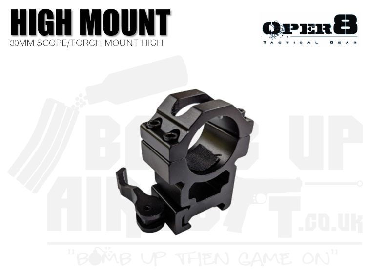Oper8 30mm Vented Scope/Torch Mount (High)