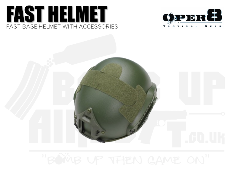 Oper8 Fast Base Helmet with Accessories - OD Green