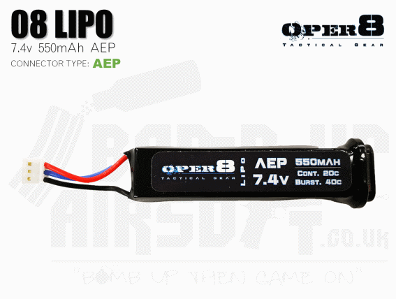 Oper8 AEP 7.4v 550mah Li-Po Battery
