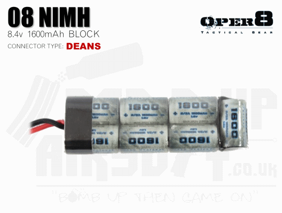 Oper8 8.4v 1600mah Mini NiMH Battery - Deans