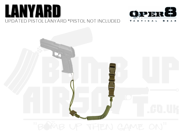 Oper8 Updated Pistol Lanyard - OD Green