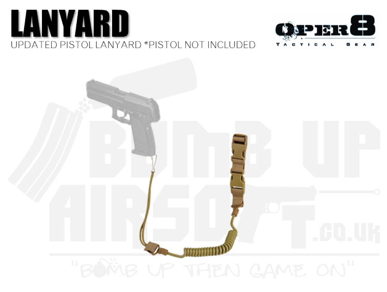 Oper8 Updated Pistol Lanyard - Tan