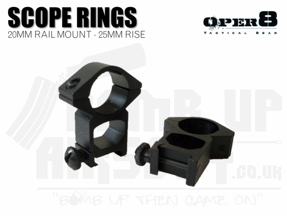 Oper8 High Scope Rings 25mm - 1 Inch