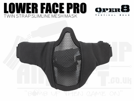 Oper8 Mesh Face Mask - Twin Strap - Black
