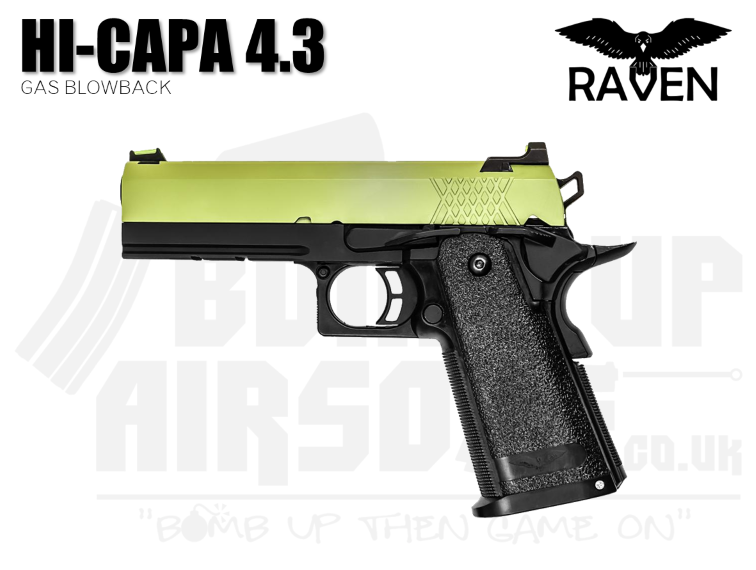 Raven Hi-Capa 4.3 GBB Airsoft Pistol - Black and Green