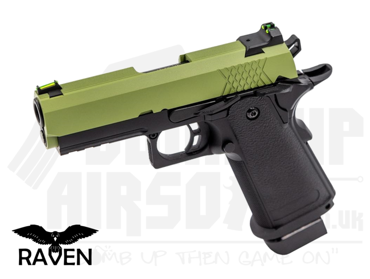 Raven Hi-Capa 3.8 Pro GBB Airsoft Pistol - Black/Green