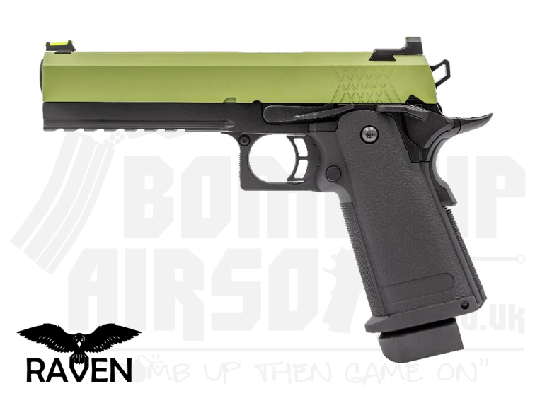 Raven Hi-Capa 5.1 GBB Airsoft Pistol - Black/Green