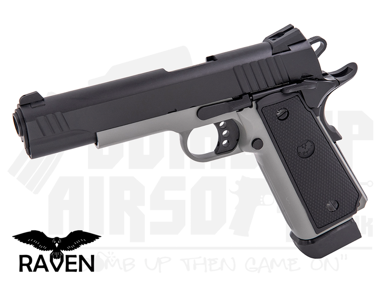 Raven Hi-Capa R14 Railed GBB Airsoft Pistol - Black/Grey Frame