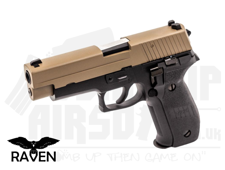 Raven R226 (Non-Railed) GBB Airsoft Pistol - Black/Tan