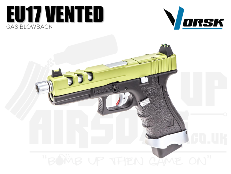 Vorsk EU17 Vented Black and Green GBB Airsoft Pistol