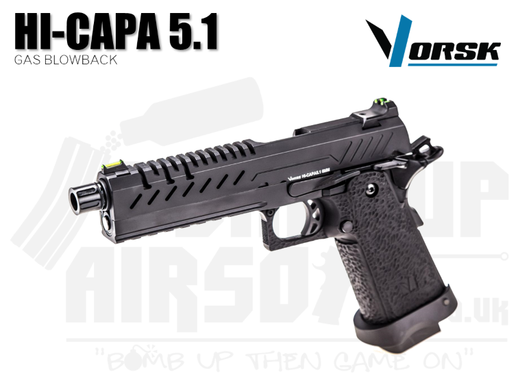 Vorsk Hi-Capa 5.1 Black GBB Airsoft Pistol