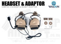 WADSN Comtac II (Basic) Headset With Helmet Adaptor - DE