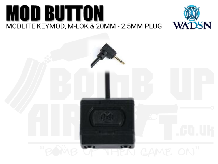 WADSN Modlite Mod Button For KeyMod, M-LOK & 20mm (2.5mm Plug) - Black