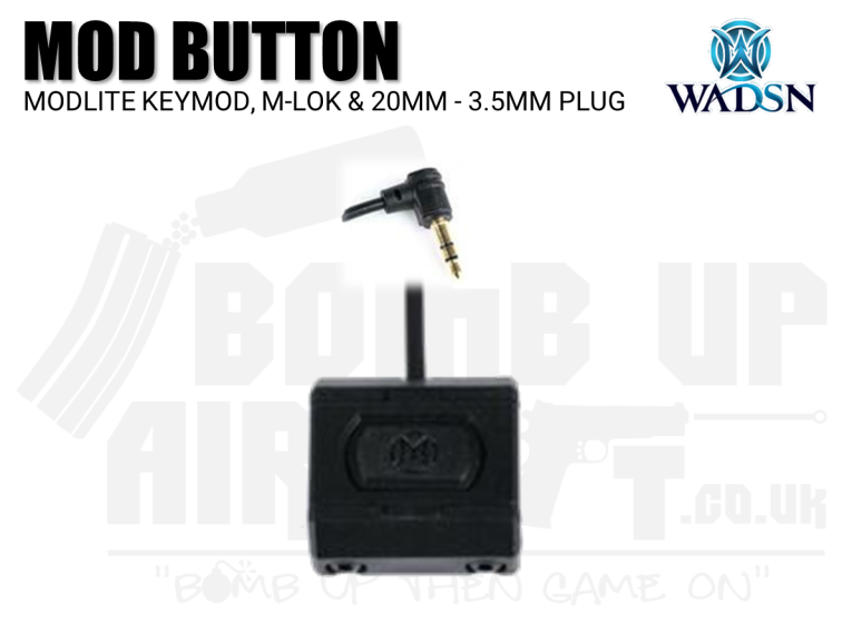 WADSN Modlite Mod Button For KeyMod, M-LOK & 20mm (3.5mm Plug) - Black
