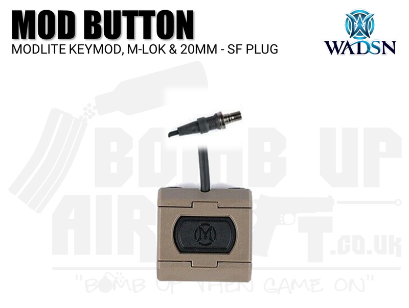 WADSN Modlite Mod Button For KeyMod, M-LOK & 20mm (SF Plug) - Dark Earth