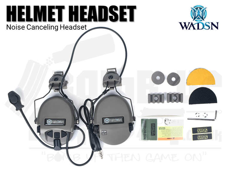 WADSN Noise Cancelling Headset With Helmet Adaptor - FG