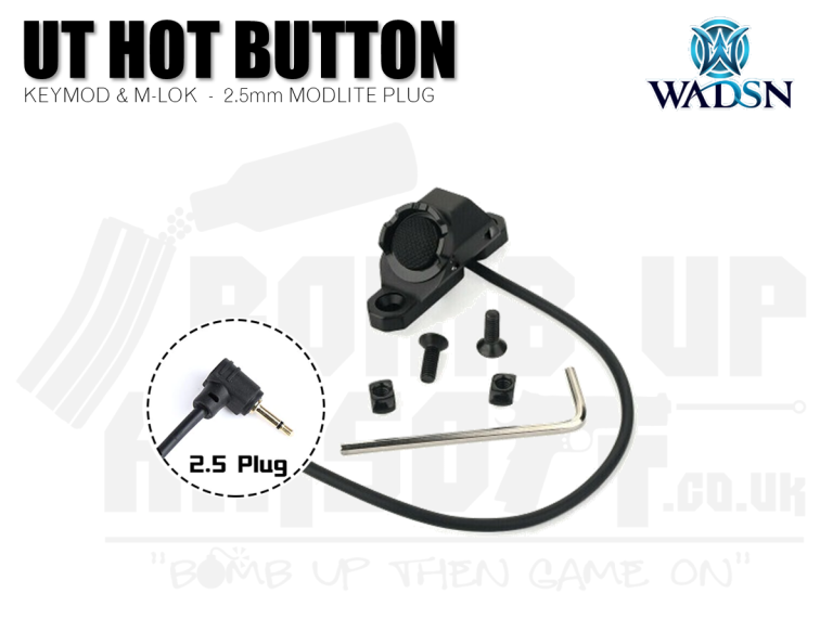 WADSN UT Hot Button For KeyMod & M-LOK With 2.5mm Modlite Plug