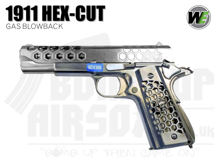 WE 1911 - Hex-Cut GBB Airsoft Pistol - Silver