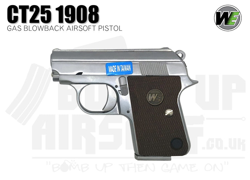 WE Airsoft CT25 1908 GBB Airsoft Pistol - Silver