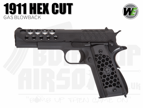 WE 1911 - Hex-Cut GBB Airsoft Pistol - Black