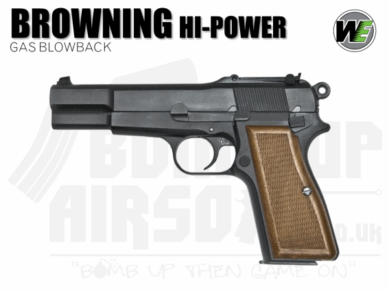 WE Browning Hi-Power GBB Airsoft Pistol - Black