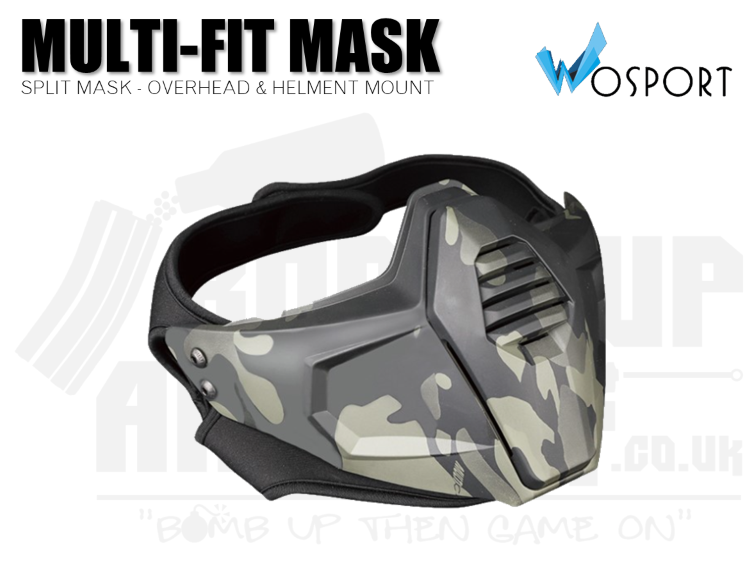 WoSport Multi-fit Split Mask Overhead and Helmet-Mounted - MEC Black