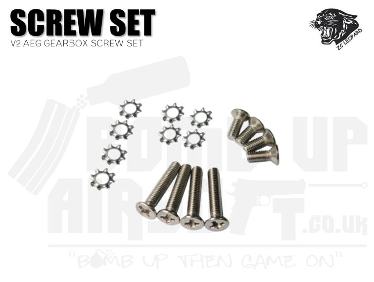 ZCI Stainless AEG V2 Gearbox Screw Set
