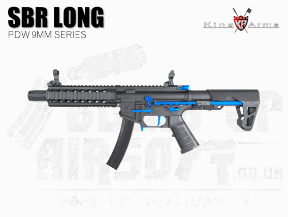 King Arms PDW 9mm SBR Long - Black and Blue