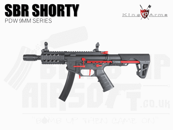King Arms PDW 9mm SBR Shorty - Black and Red